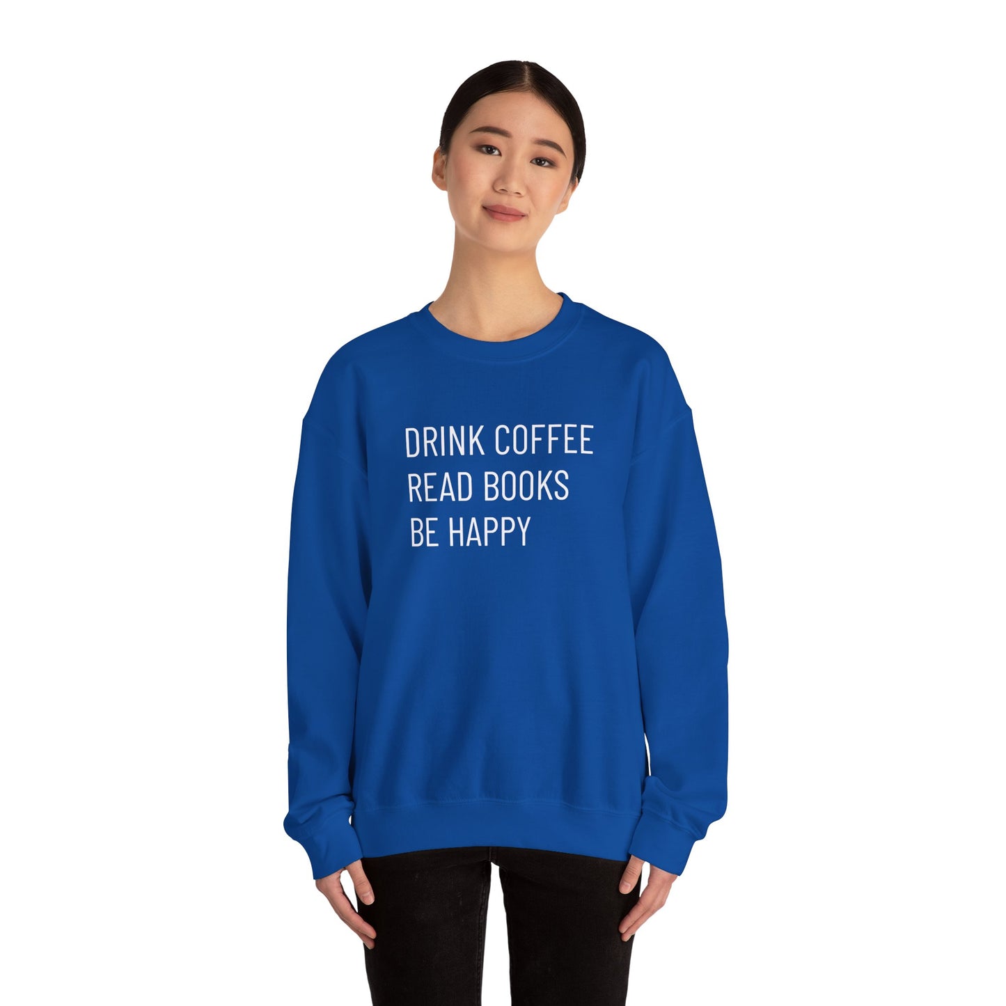 Coffee Books Happy - Unisex Heavy Blend™ Crewneck Sweatshirt