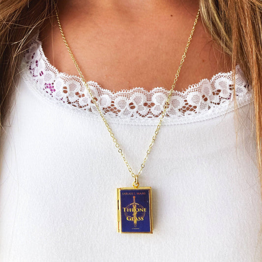 Book Locket Throne of Glass: Brass