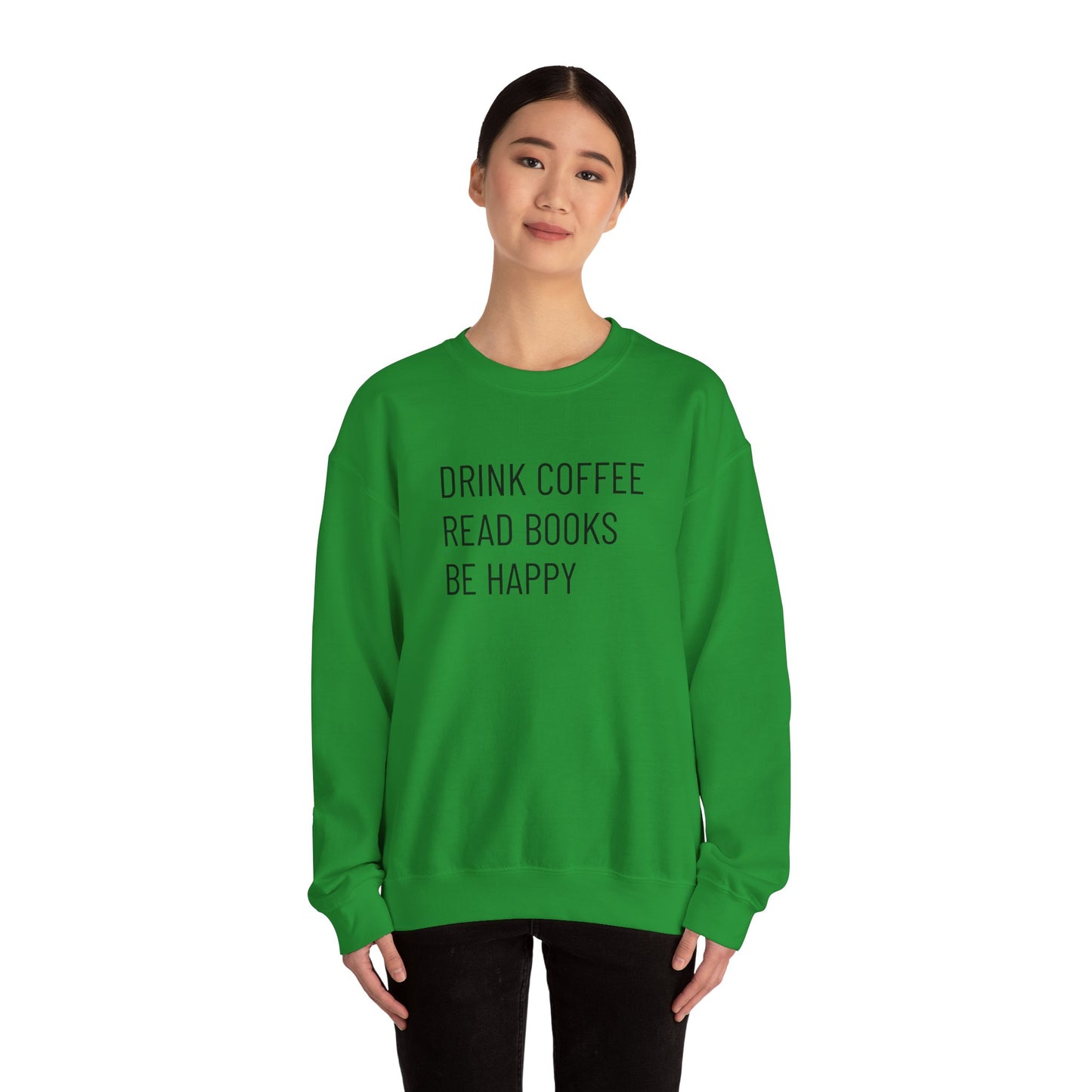 Coffee Books Happy - Unisex Heavy Blend™ Crewneck Sweatshirt