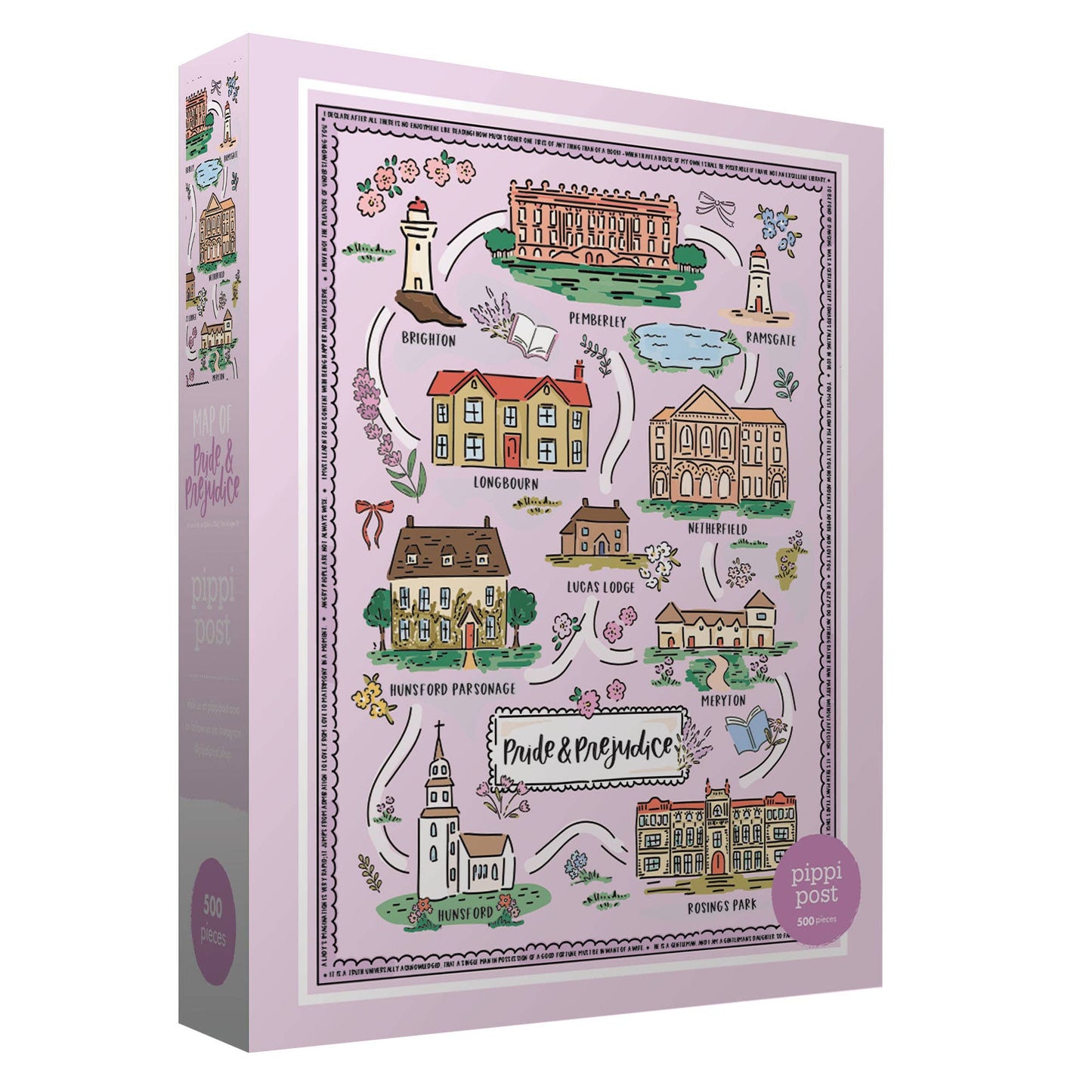 Pride & Prejudice Map - 500 Piece Jigsaw Puzzle