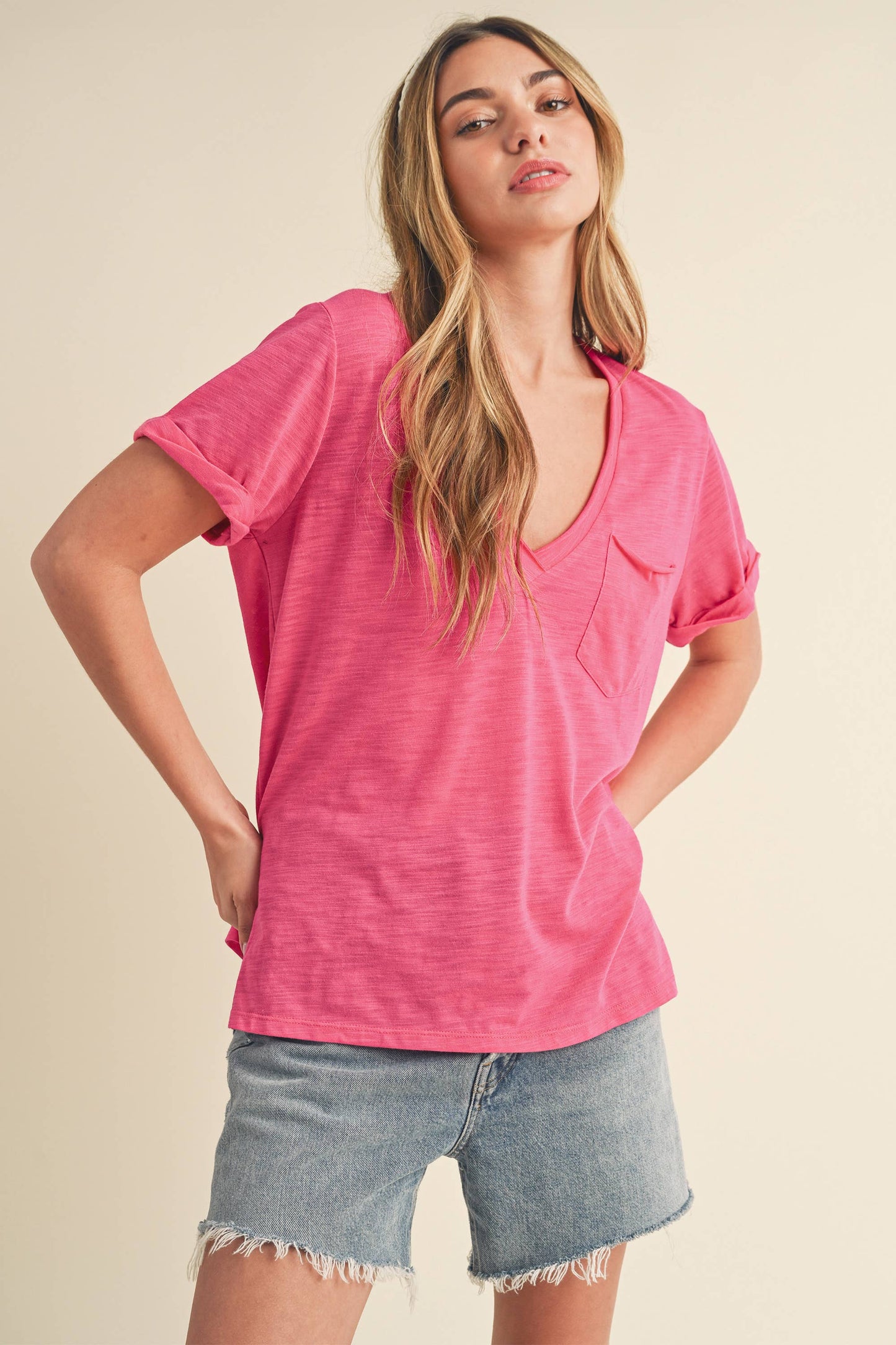V-Neck Short Sleeve Top
