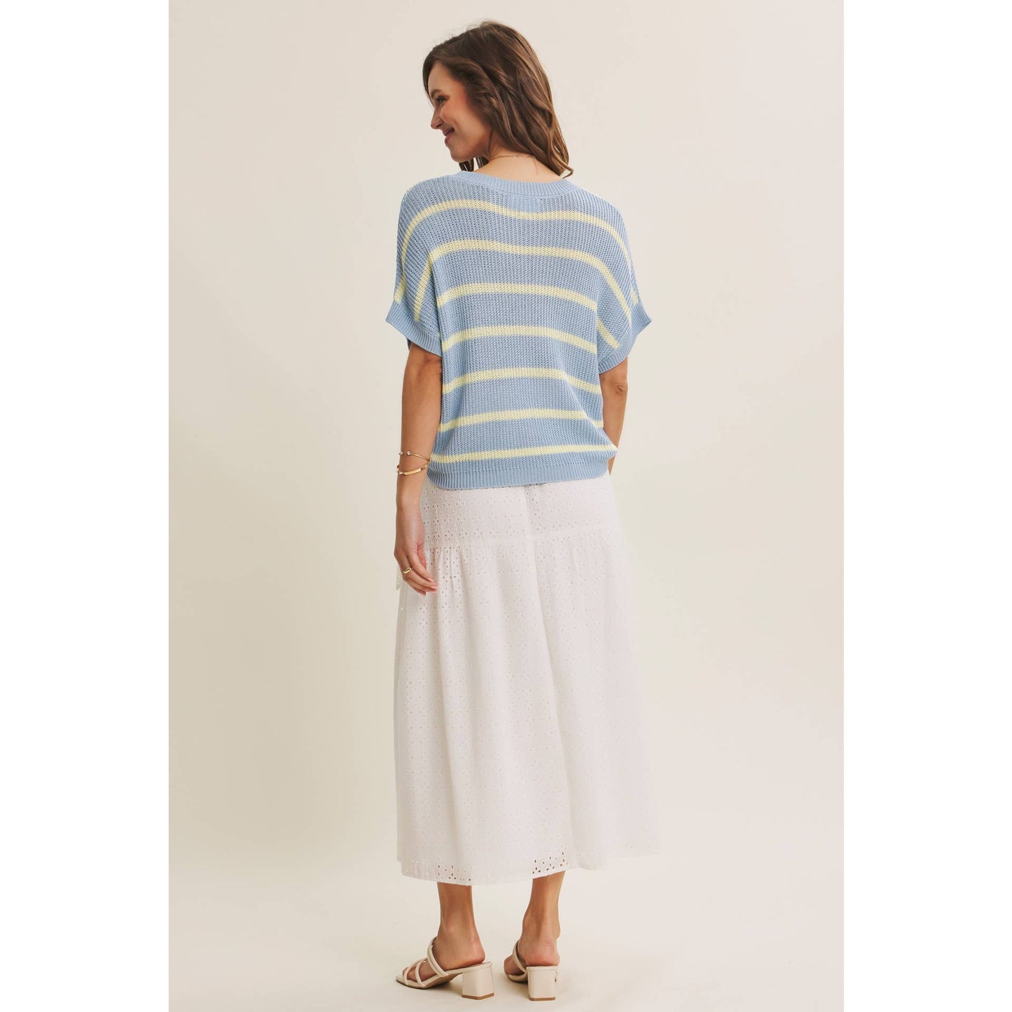 GO-TO FAVORITE RELAXED FIT VISCOSE STRIPE SWEATER