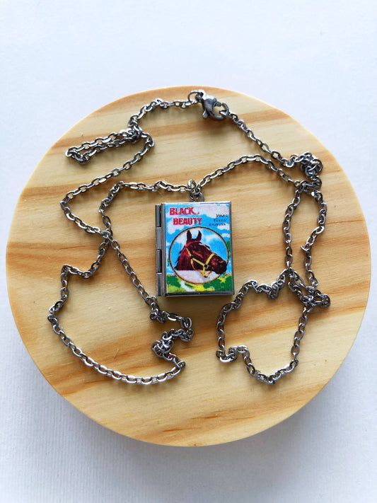 Book Locket Black Beauty: Stainless Steel