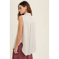 Sleeveless Button Up Top