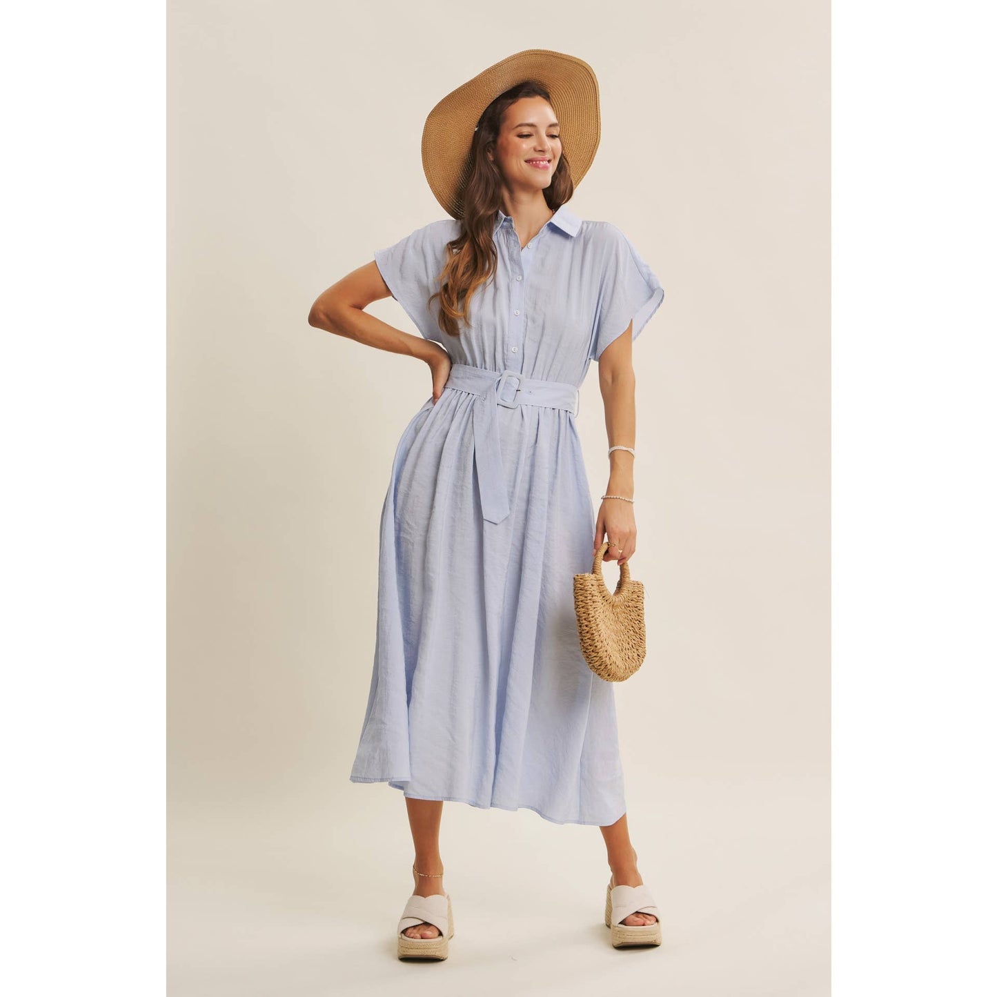 PICNIC PERFECT MIDI DRESS WITH BELT