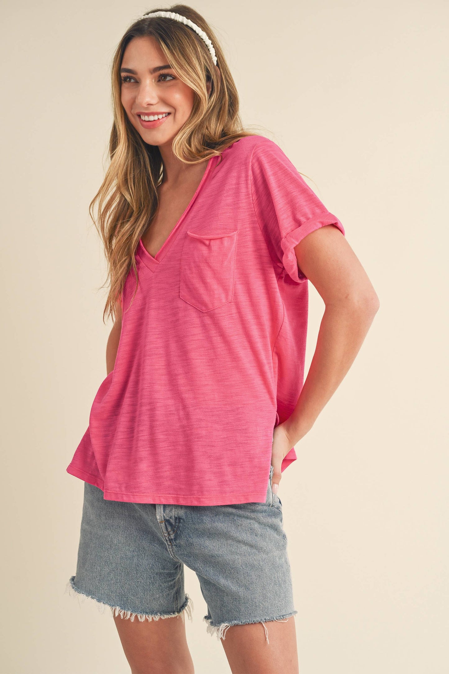 V-Neck Short Sleeve Top
