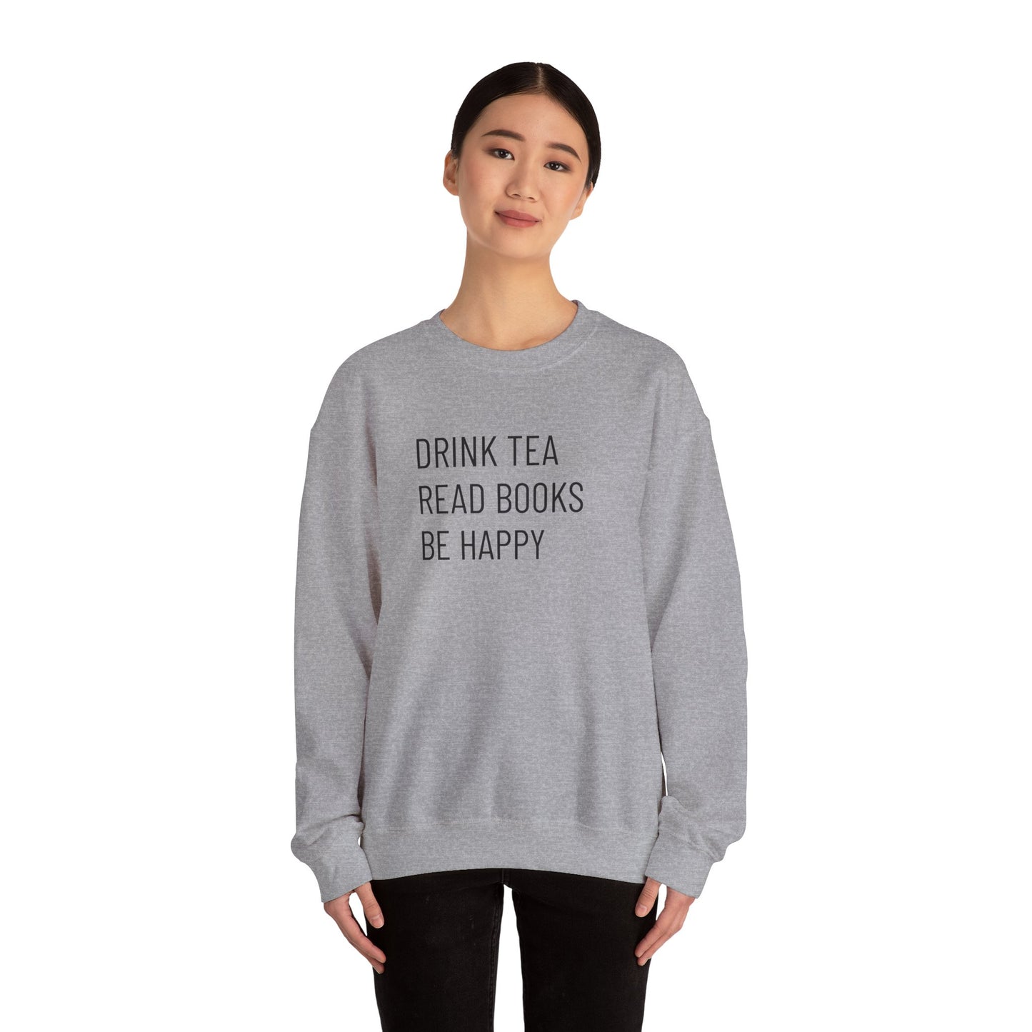 Tea Books Happy  Unisex Heavy Blend™ Crewneck Sweatshirt