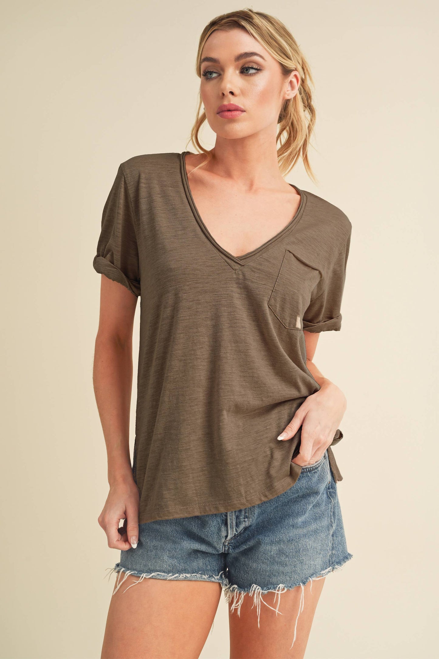 V-Neck Short Sleeve Top
