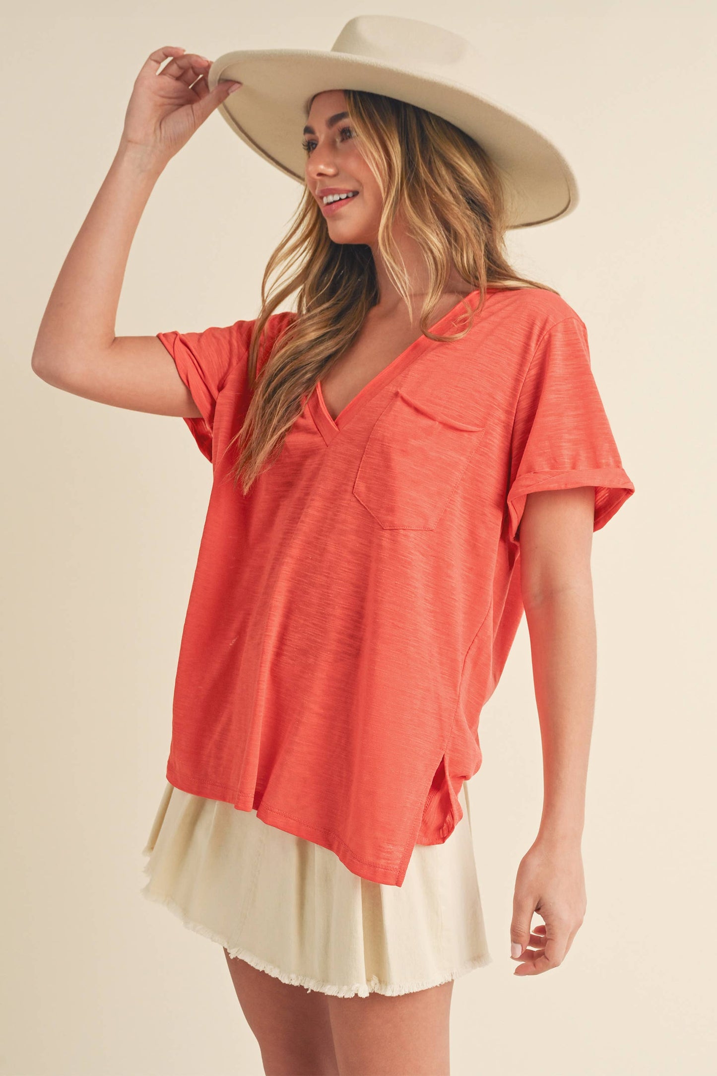 V-Neck Short Sleeve Top