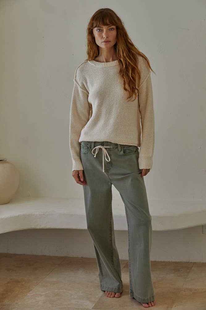 Crew Neck Long Sleeve Pullover Top