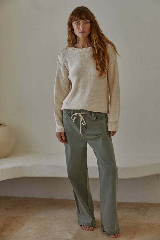 Crew Neck Long Sleeve Pullover Top