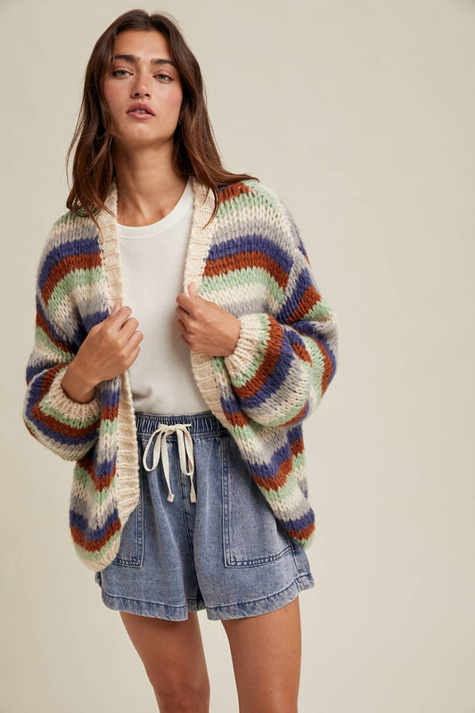 FALL STRIPED CARDIGAN