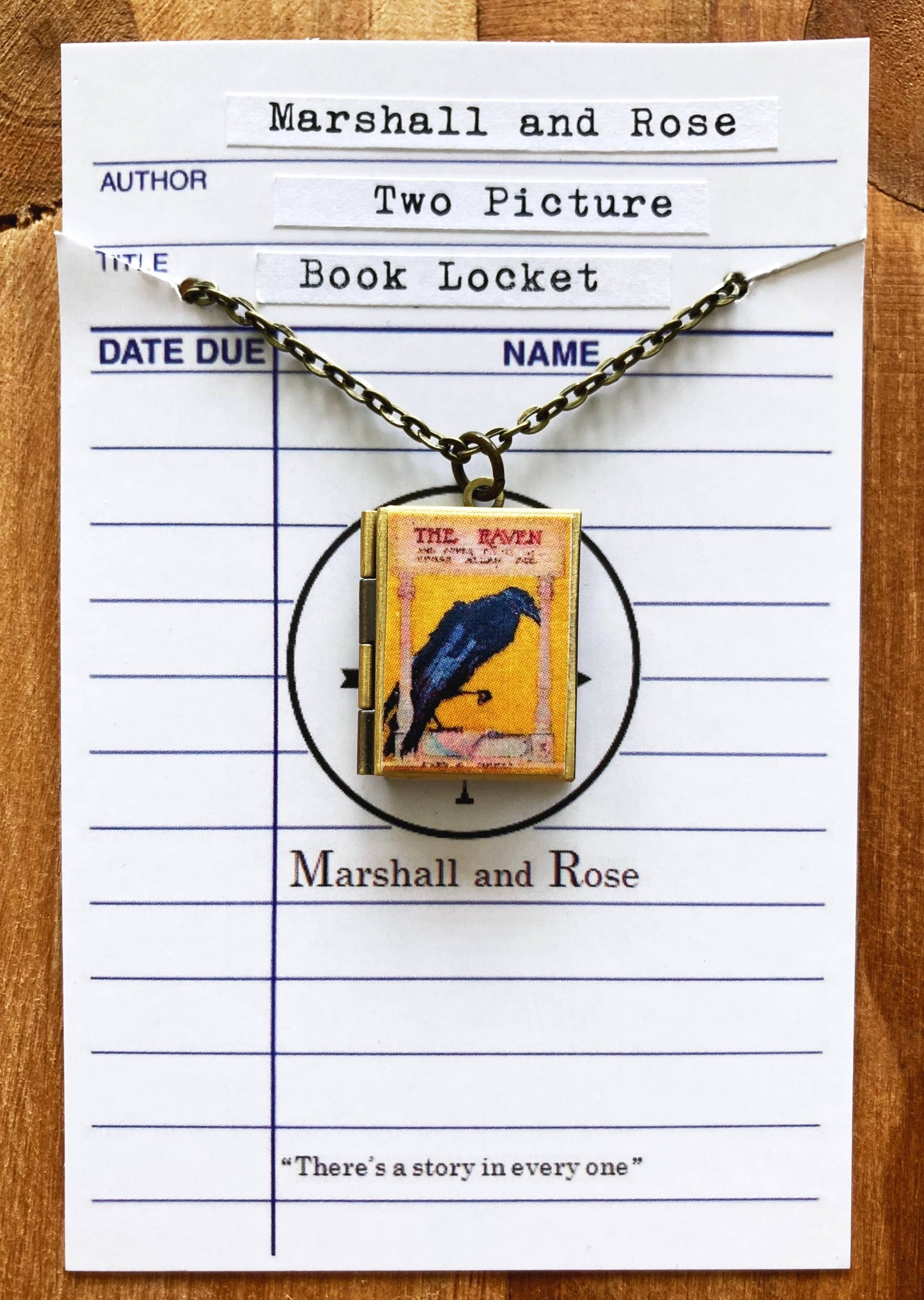 Book Locket The Raven: Bronze