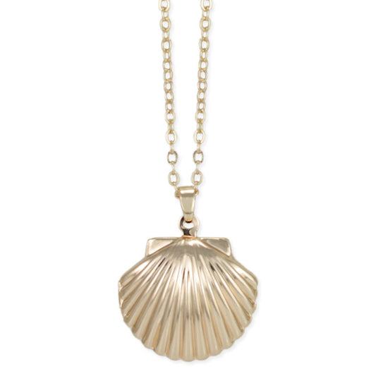 Ocean Memories Gold Shell Locket Necklace