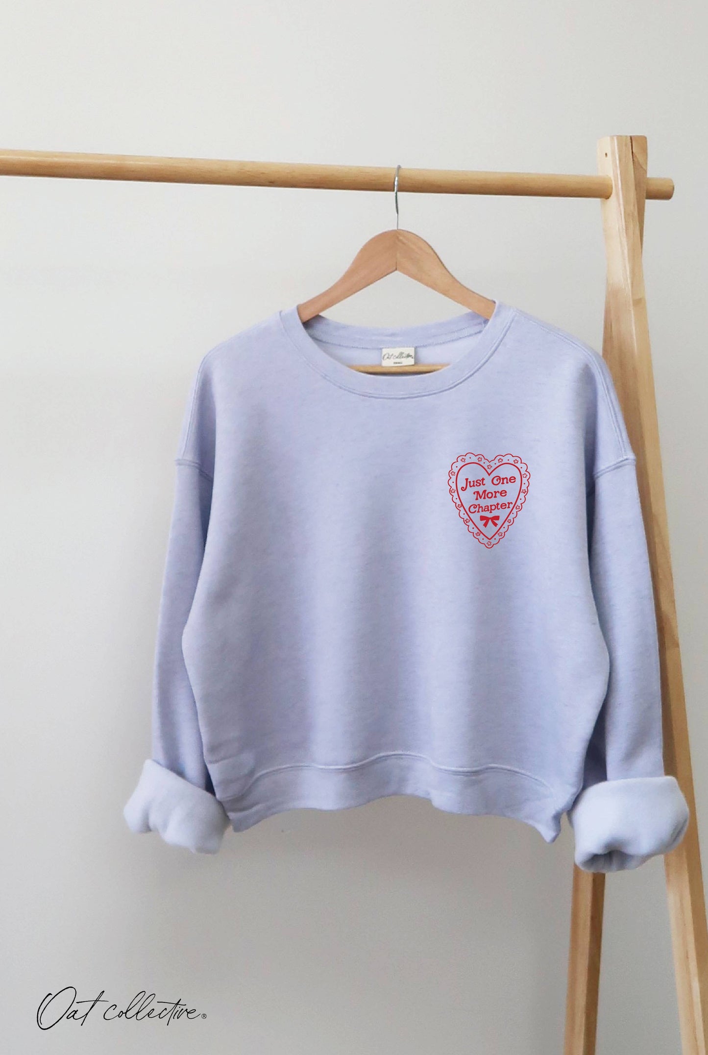 JUST ONE MORE CHAPTER Mid Cropped Graphic Sweatshirt