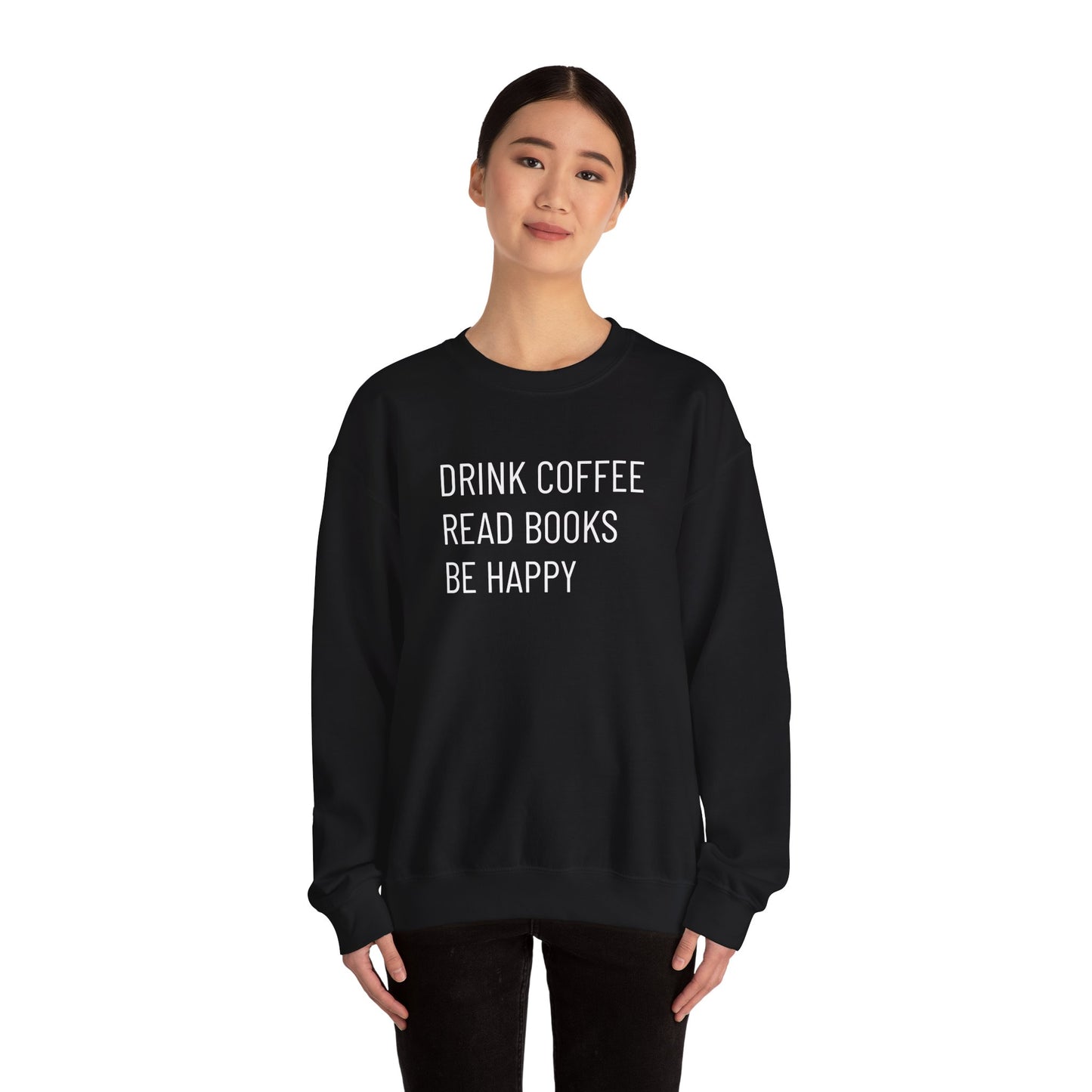 Coffee Books Happy - Unisex Heavy Blend™ Crewneck Sweatshirt