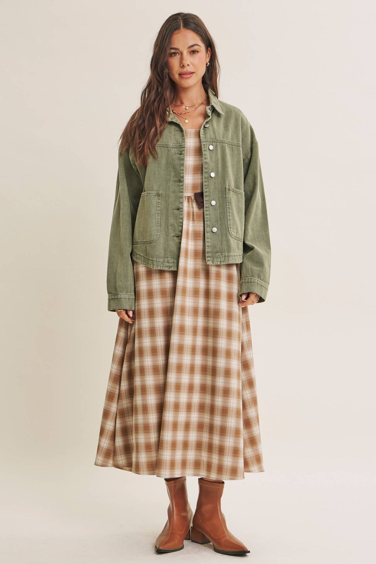 ONE OF A KIND WASHED COTTON TWILL UTILITY OVERSIZED JACKET