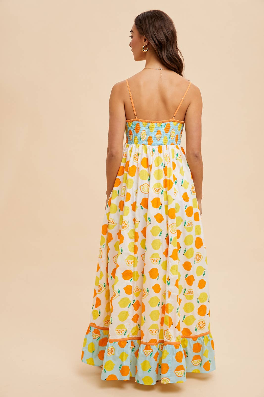 CONTRAST LEMON MAXI DRESS