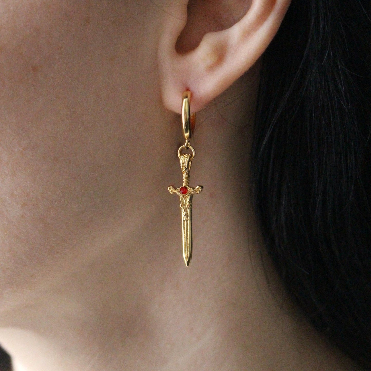 The Dragon Sword Chronicles Gold Bookish Pendant Earrings