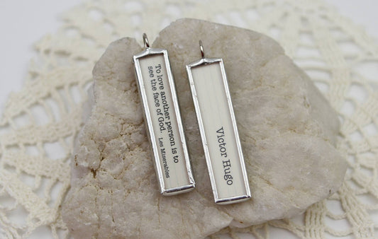 Les Miserables Literary Book Soldered Art Charm Necklace