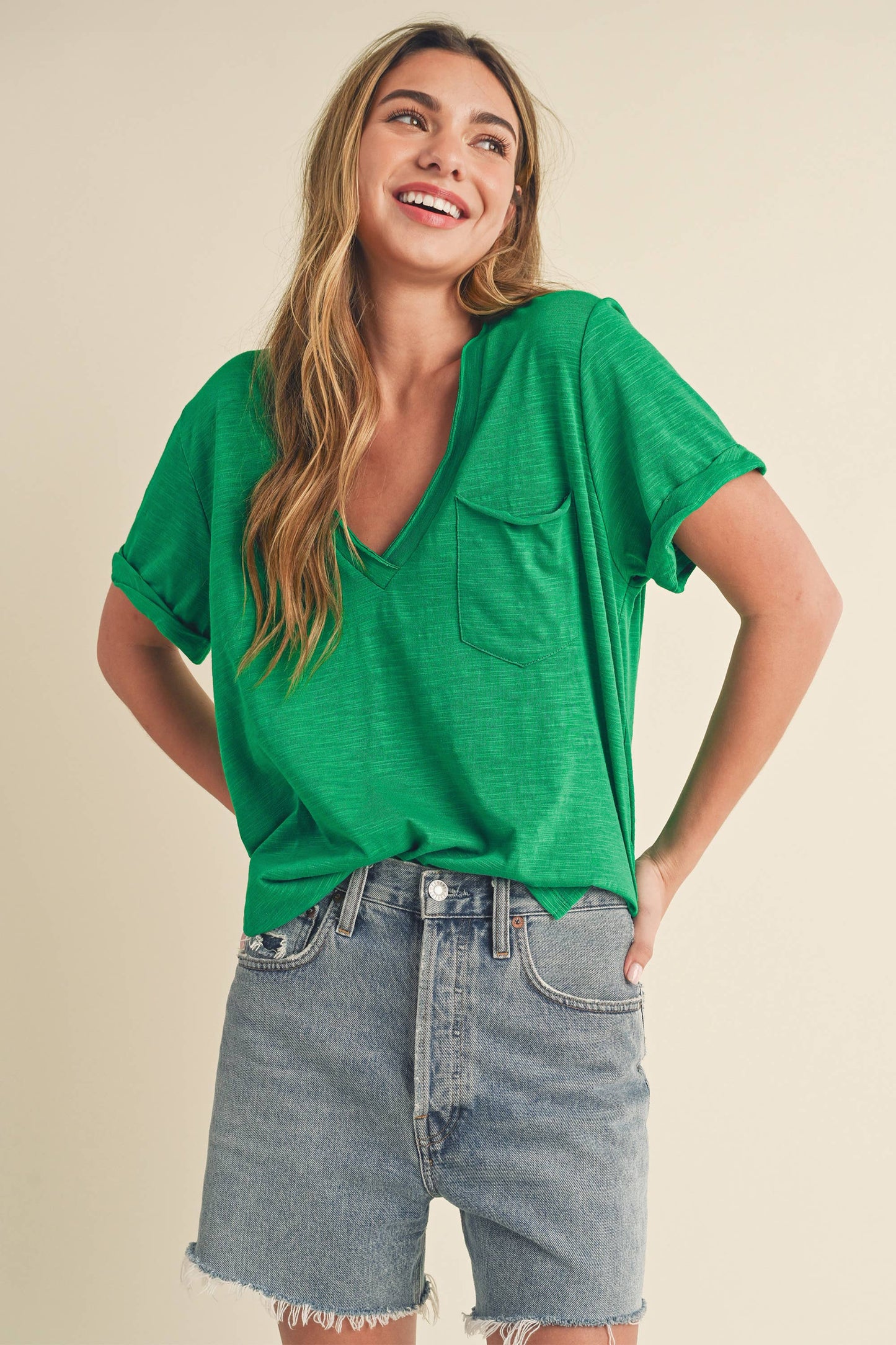 V-Neck Short Sleeve Top