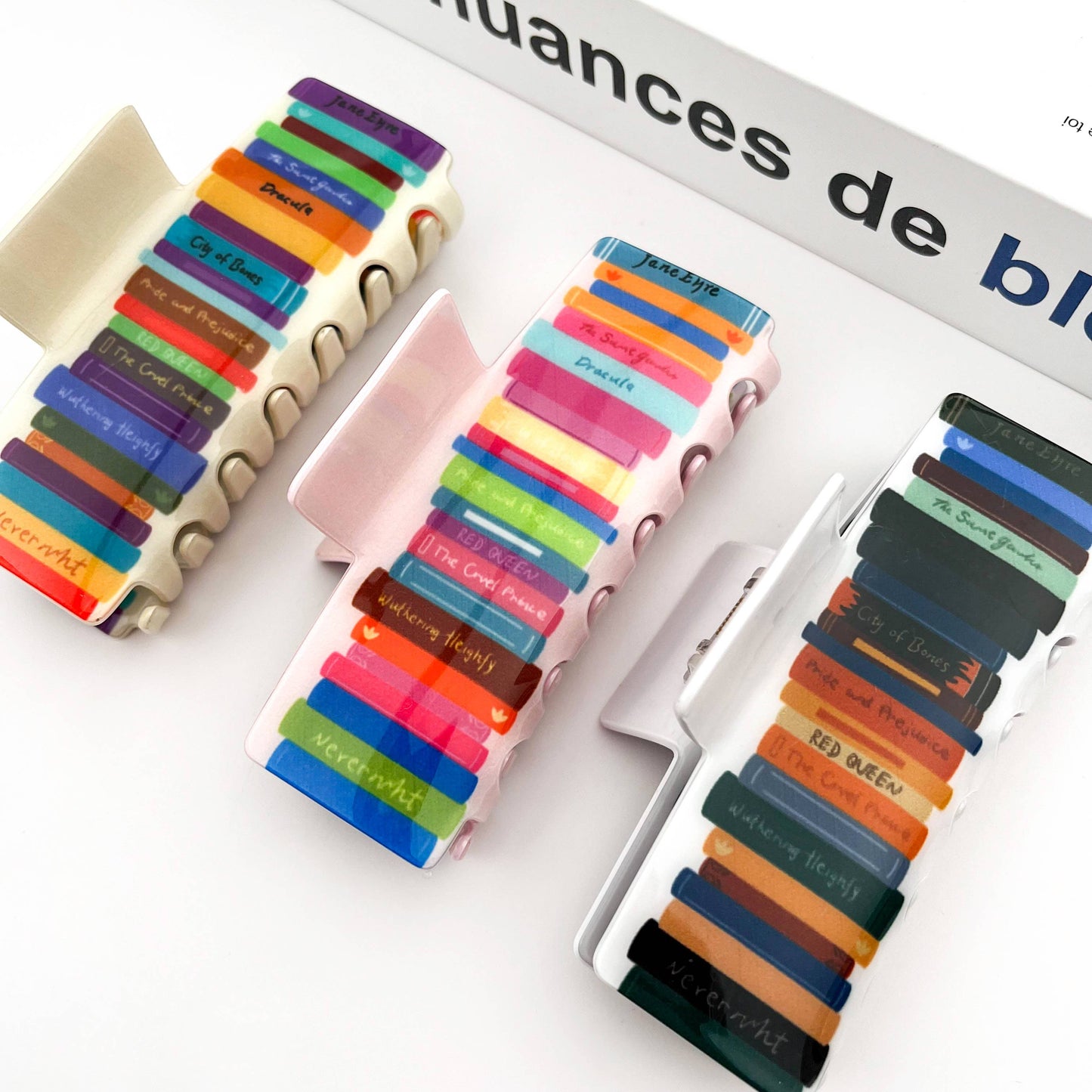 Colorful Book Hair Claw Clip, Library Souvenirs