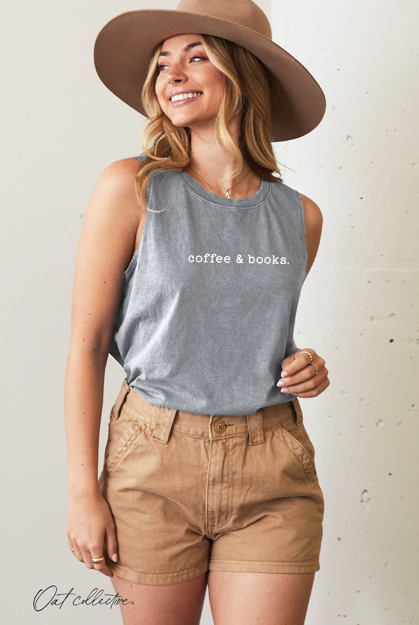 COFFEE AND BOOKS Mineral Graphic Tank Top
