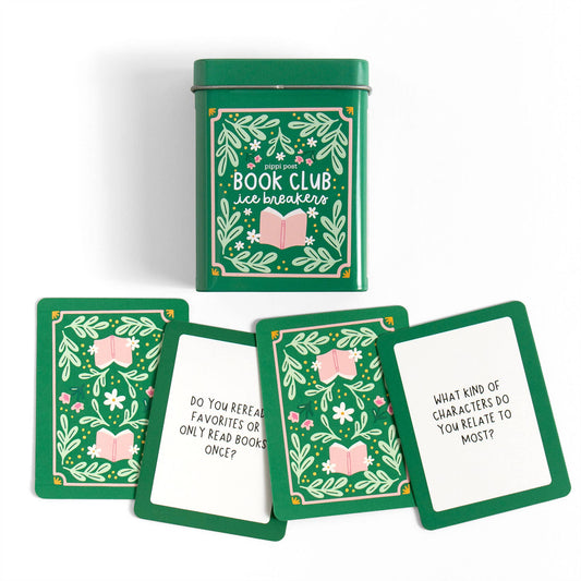 Book Club Ice Breakers Game - Deck of Cards + Storage Tin