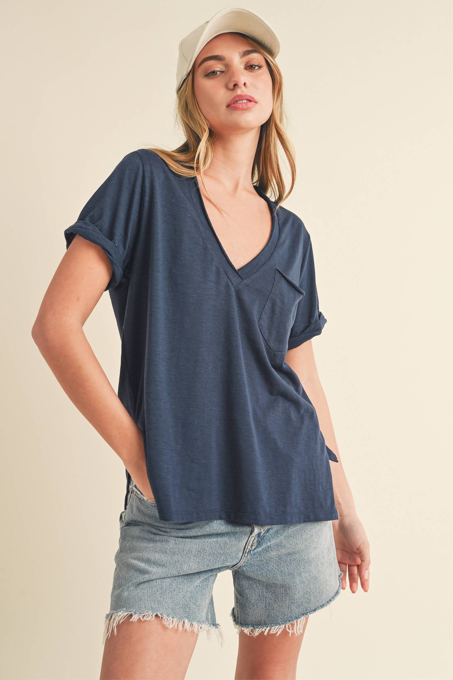 V-Neck Short Sleeve Top