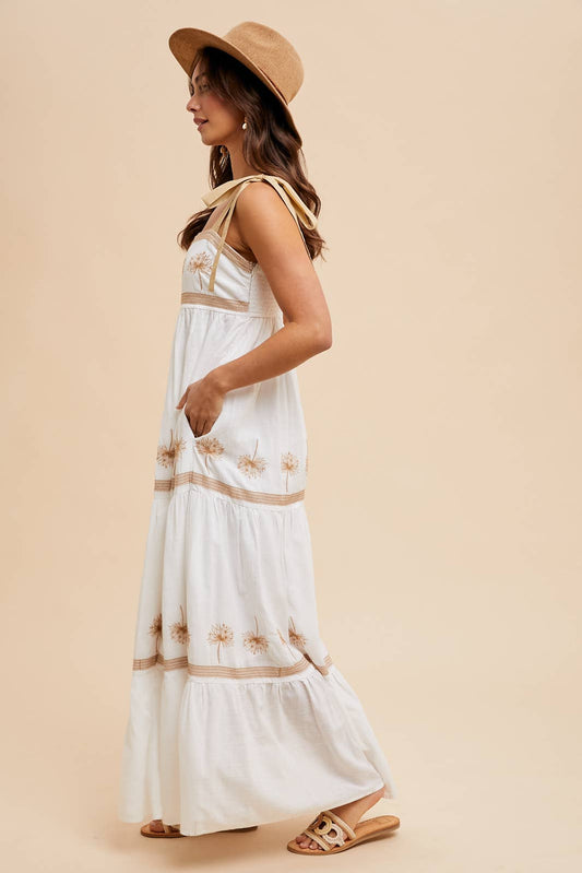 EMBROIDERED MAXI DRESS