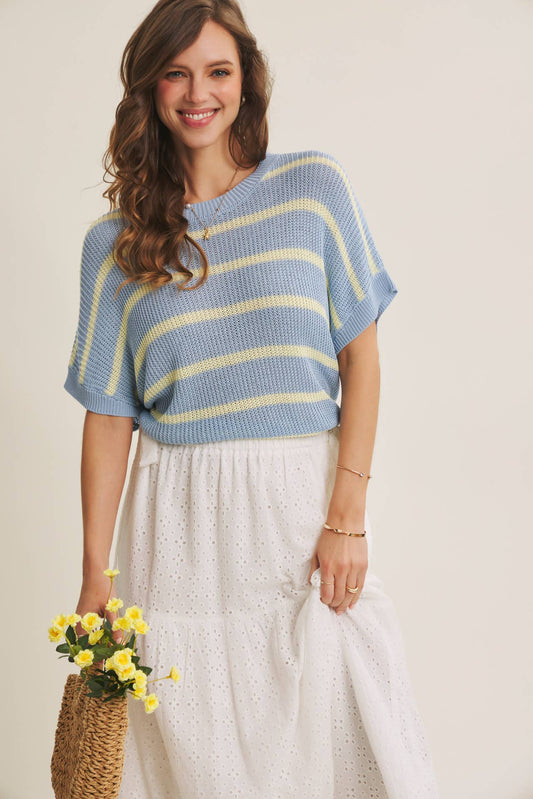 GO-TO FAVORITE RELAXED FIT VISCOSE STRIPE SWEATER