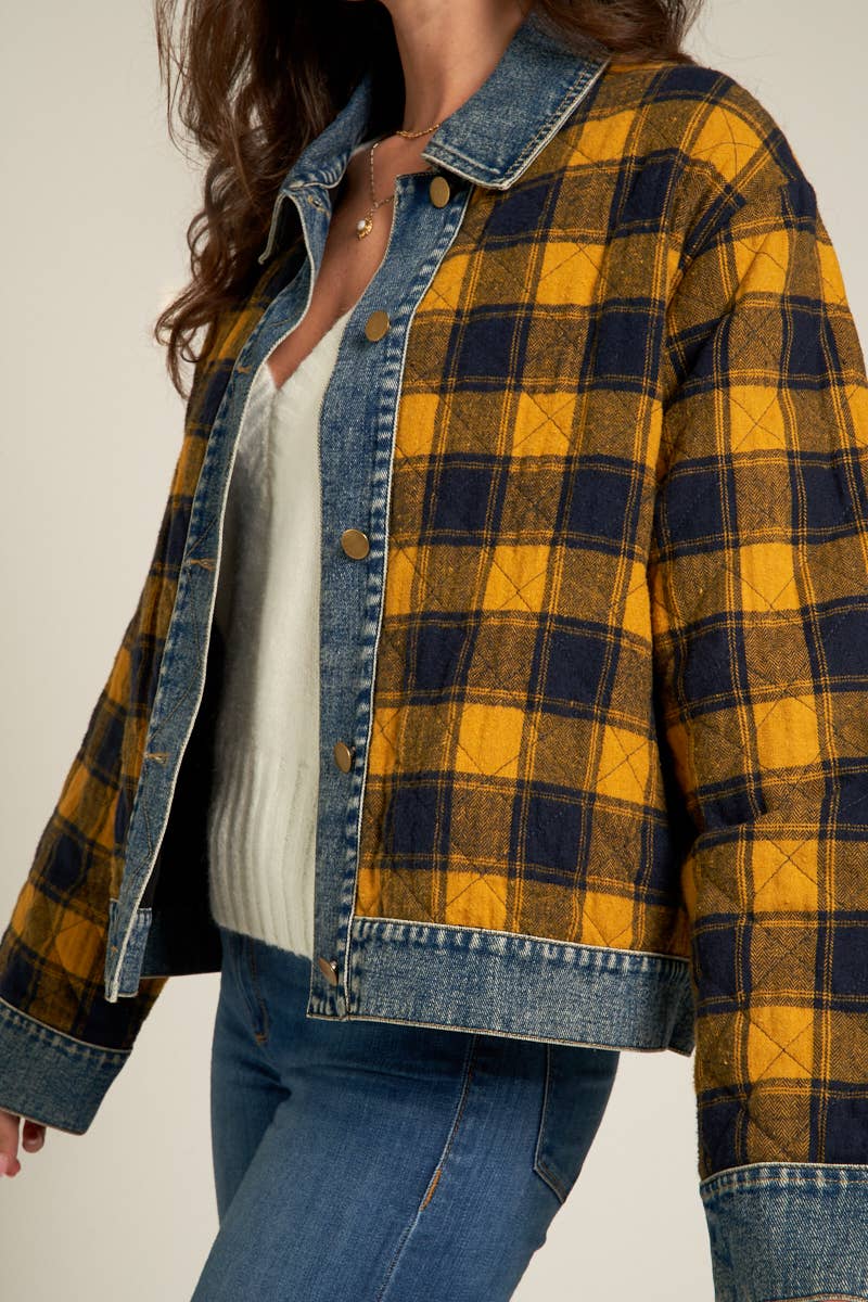 Plaid Denim Jacket