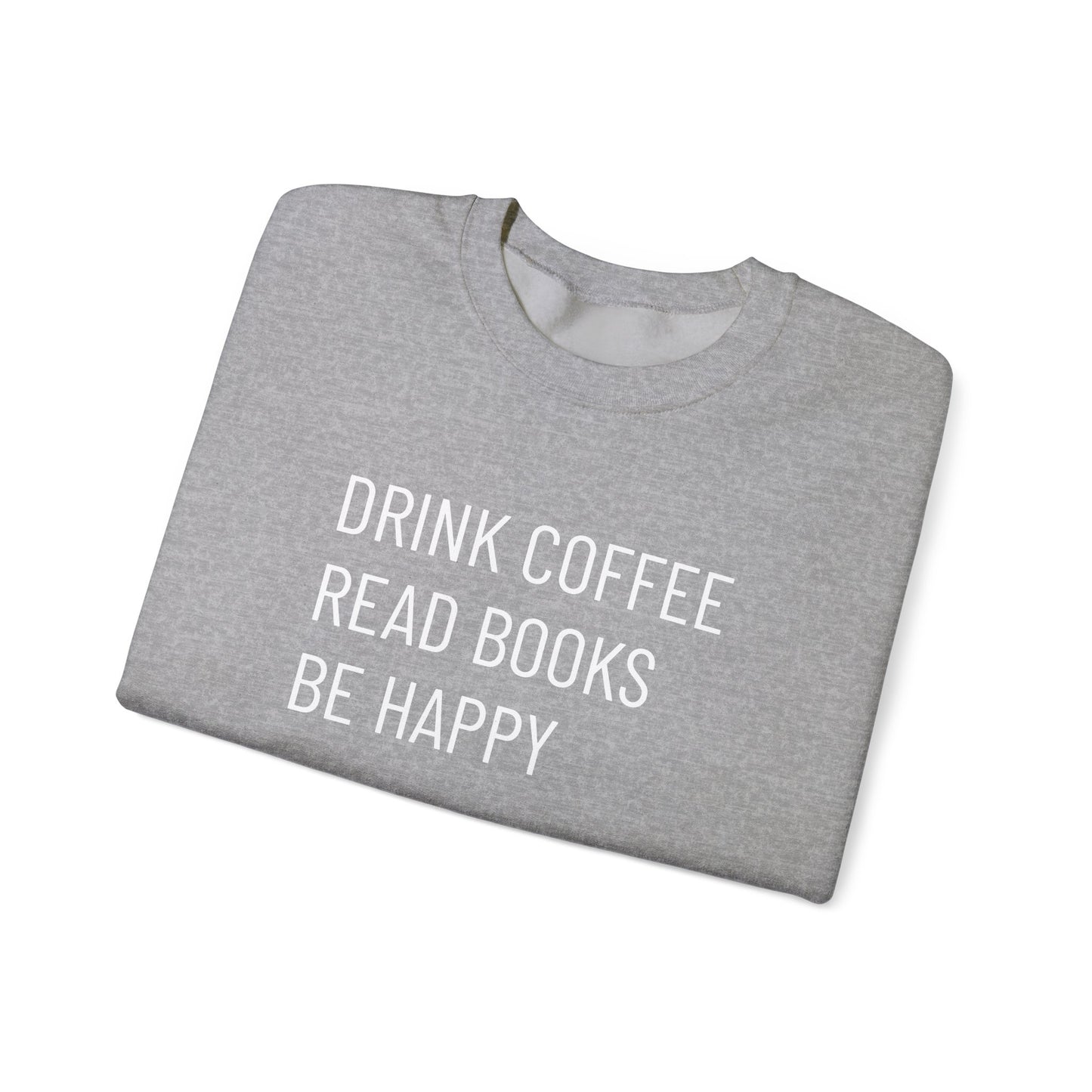 Coffee Books Happy - Unisex Heavy Blend™ Crewneck Sweatshirt