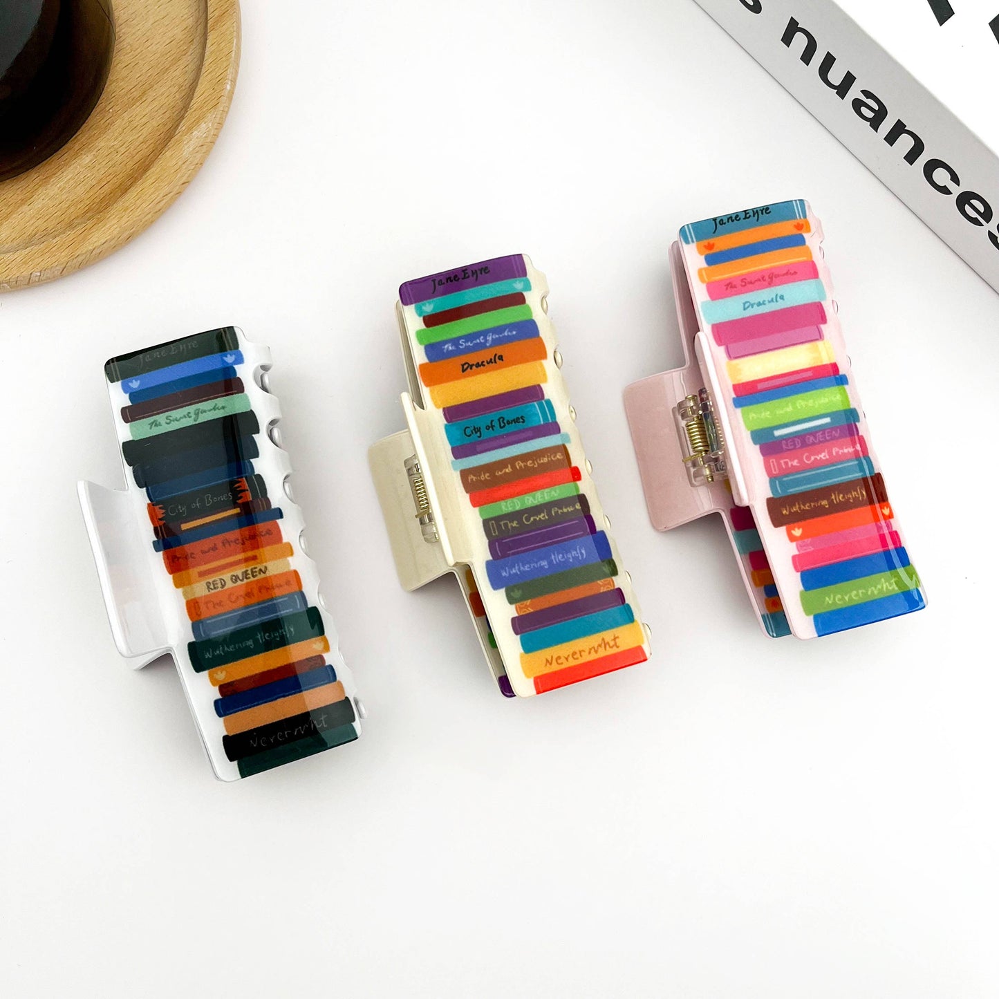 Colorful Book Hair Claw Clip, Library Souvenirs