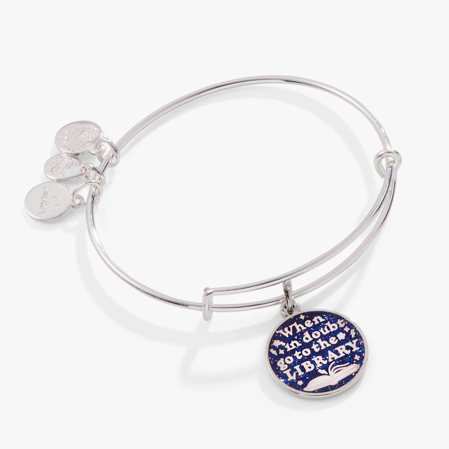 Harry Potter™ 'When in doubt go to the library' Charm Bangle: Silver