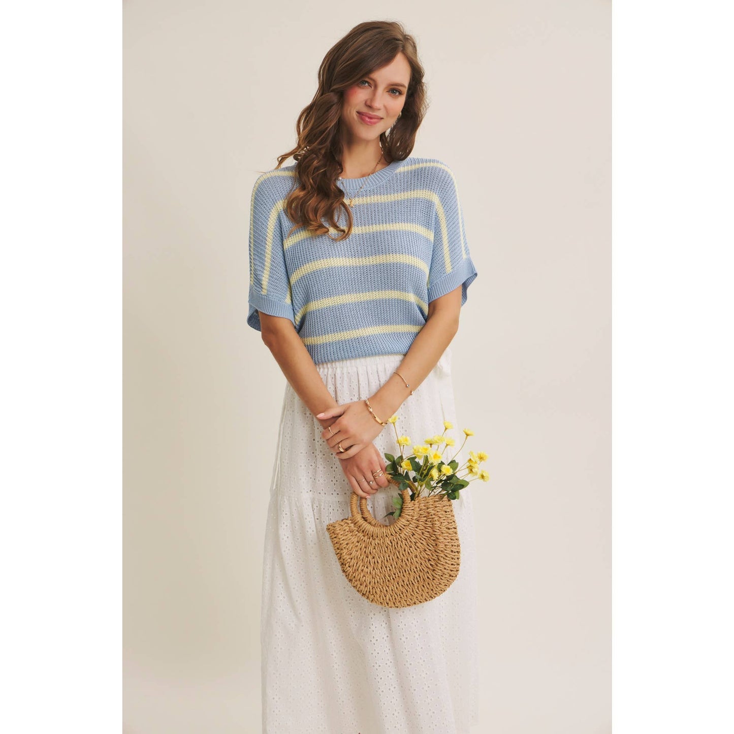 GO-TO FAVORITE RELAXED FIT VISCOSE STRIPE SWEATER