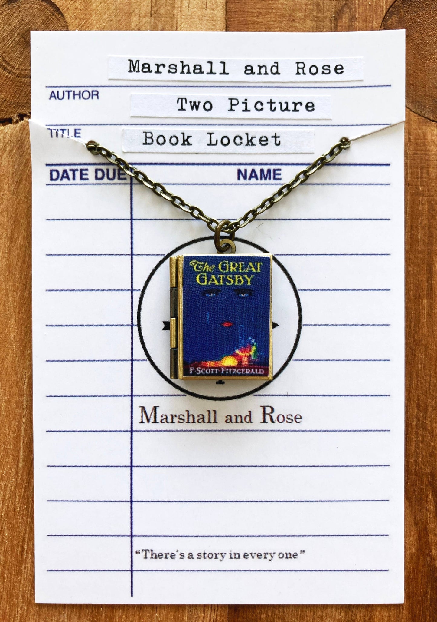 Book Locket The Great Gatsby: Brass