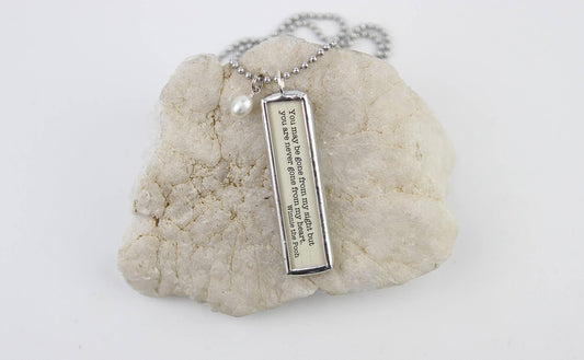 Never Gone From My Heart Pooh Literary Book Charm Necklace