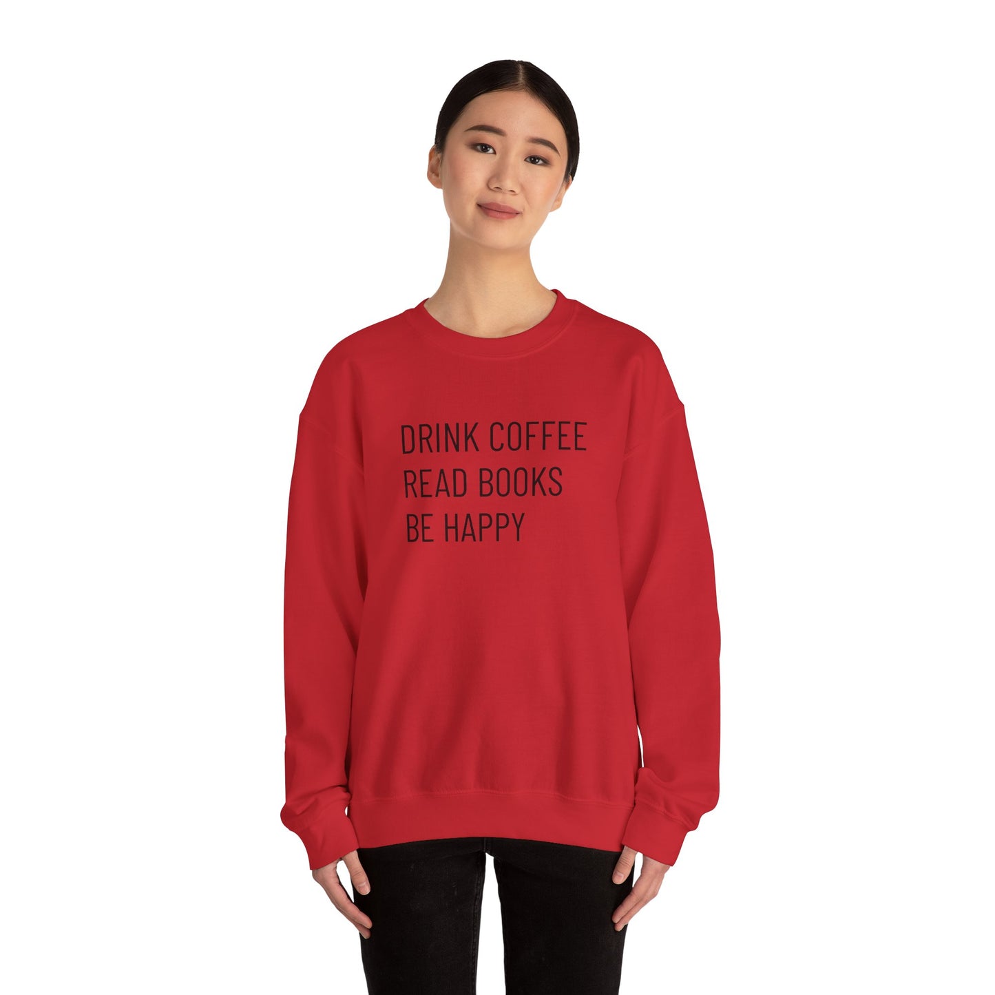 Coffee Books Happy - Unisex Heavy Blend™ Crewneck Sweatshirt