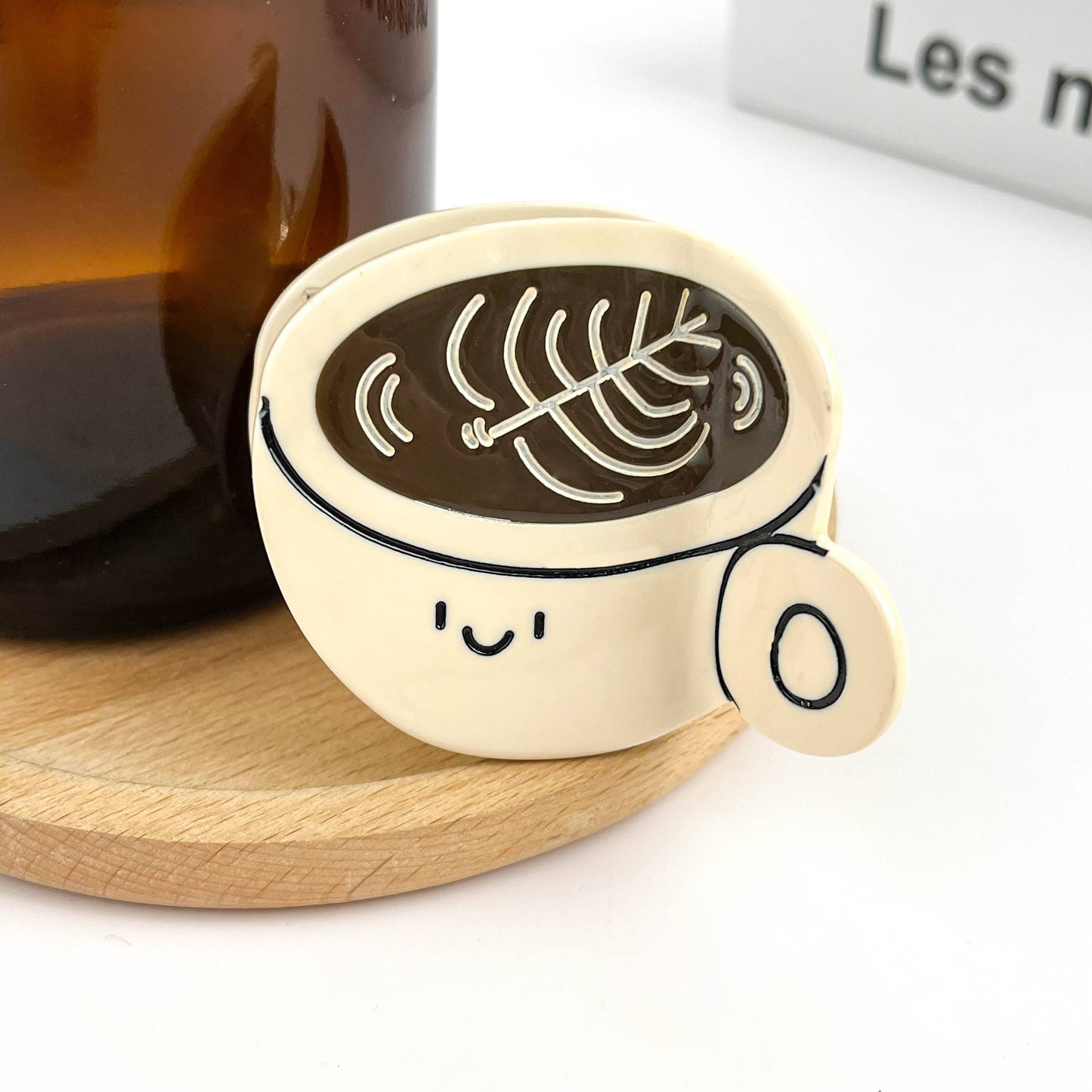 Coffee Cup Claw Clip, Acetate Hair Clip