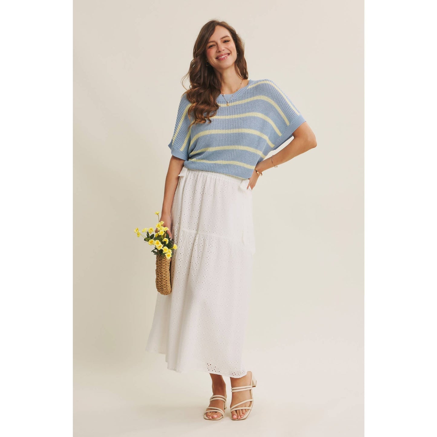 GO-TO FAVORITE RELAXED FIT VISCOSE STRIPE SWEATER