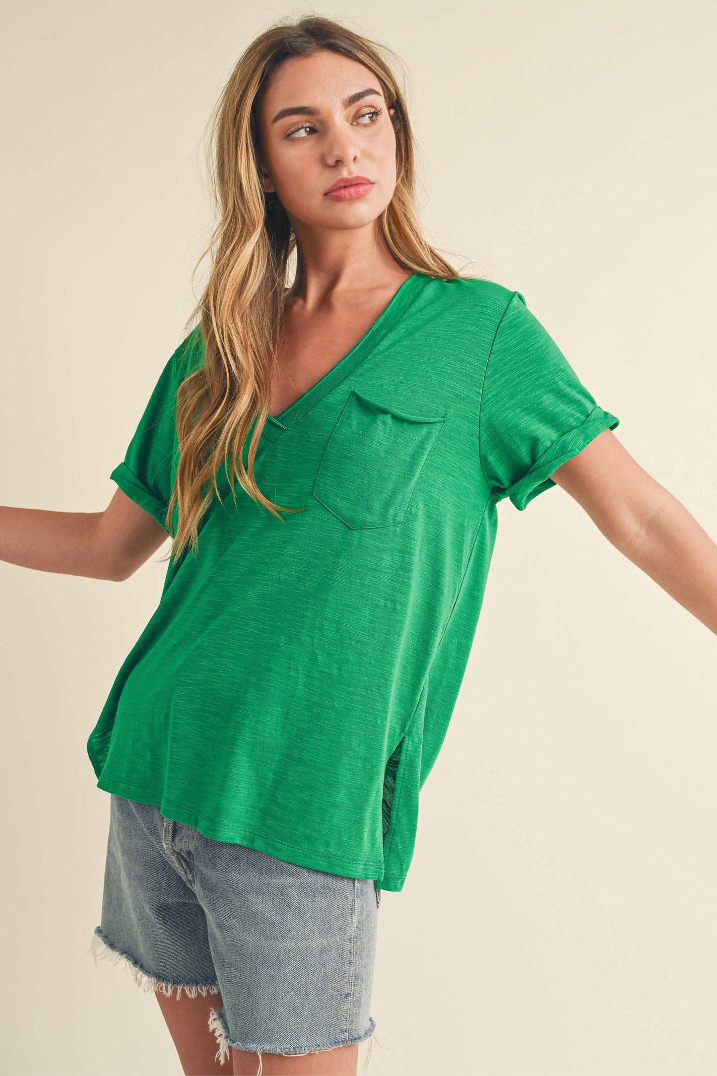 V-Neck Short Sleeve Top