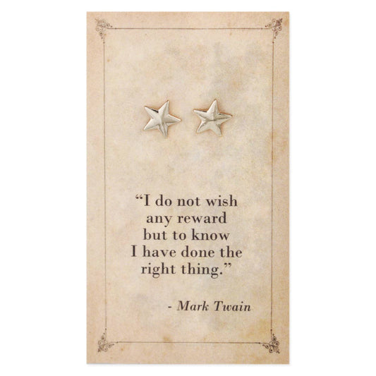Literary Quotes Gold Star Post Earrings