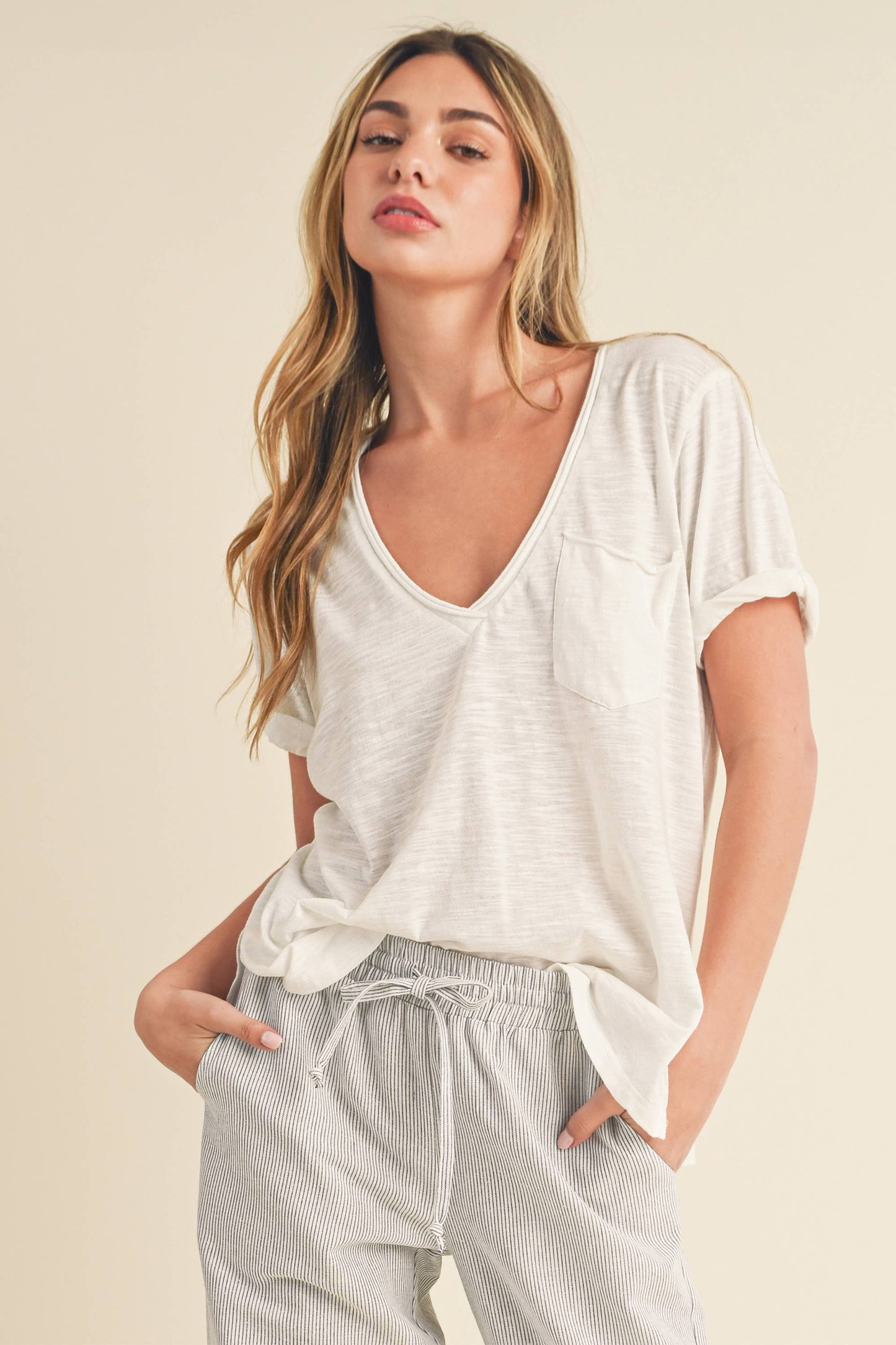 V-Neck Short Sleeve Top