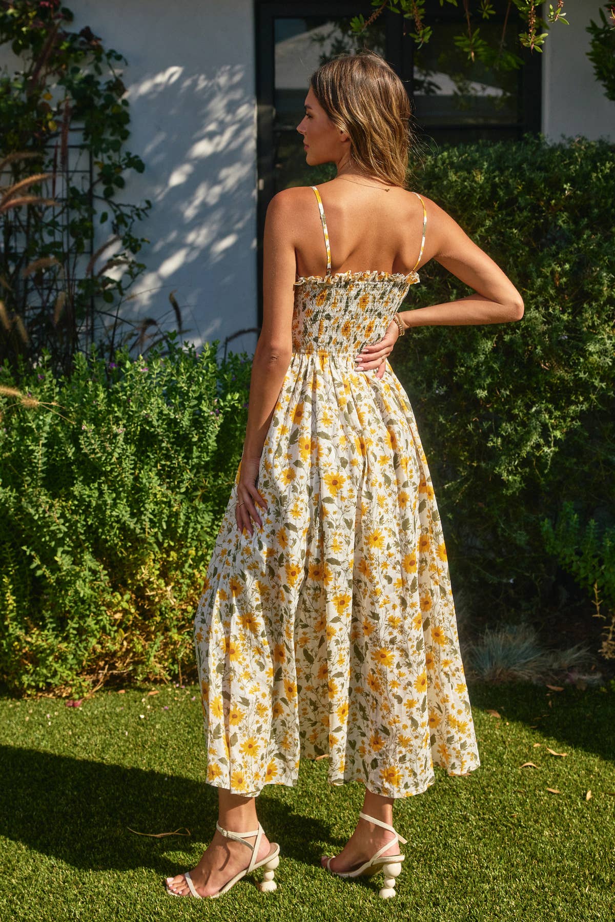 Daisy Dream Smocked Fit And Flare Midi Dress