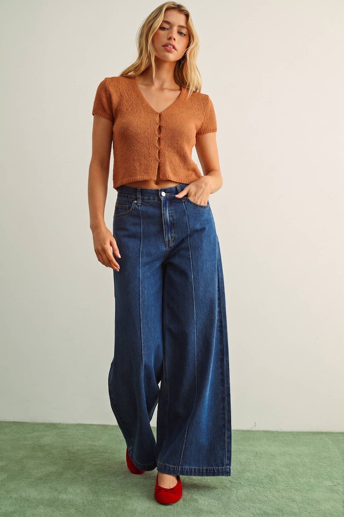 CAP SLEEVE BUTTON FRONT TOP