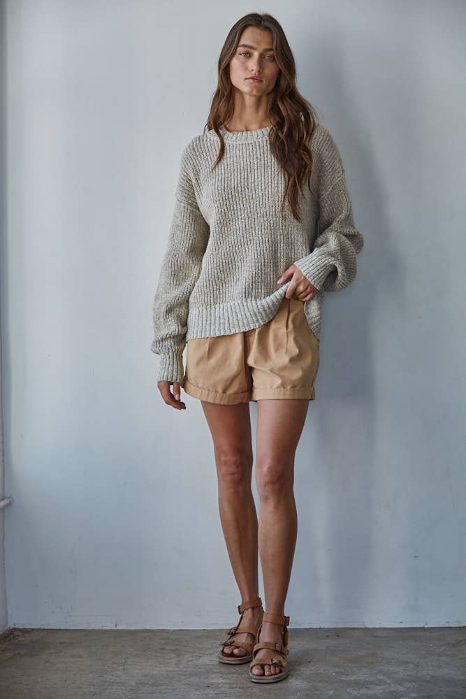 Butter Yellow 100% Cotton Ribbed Sweater