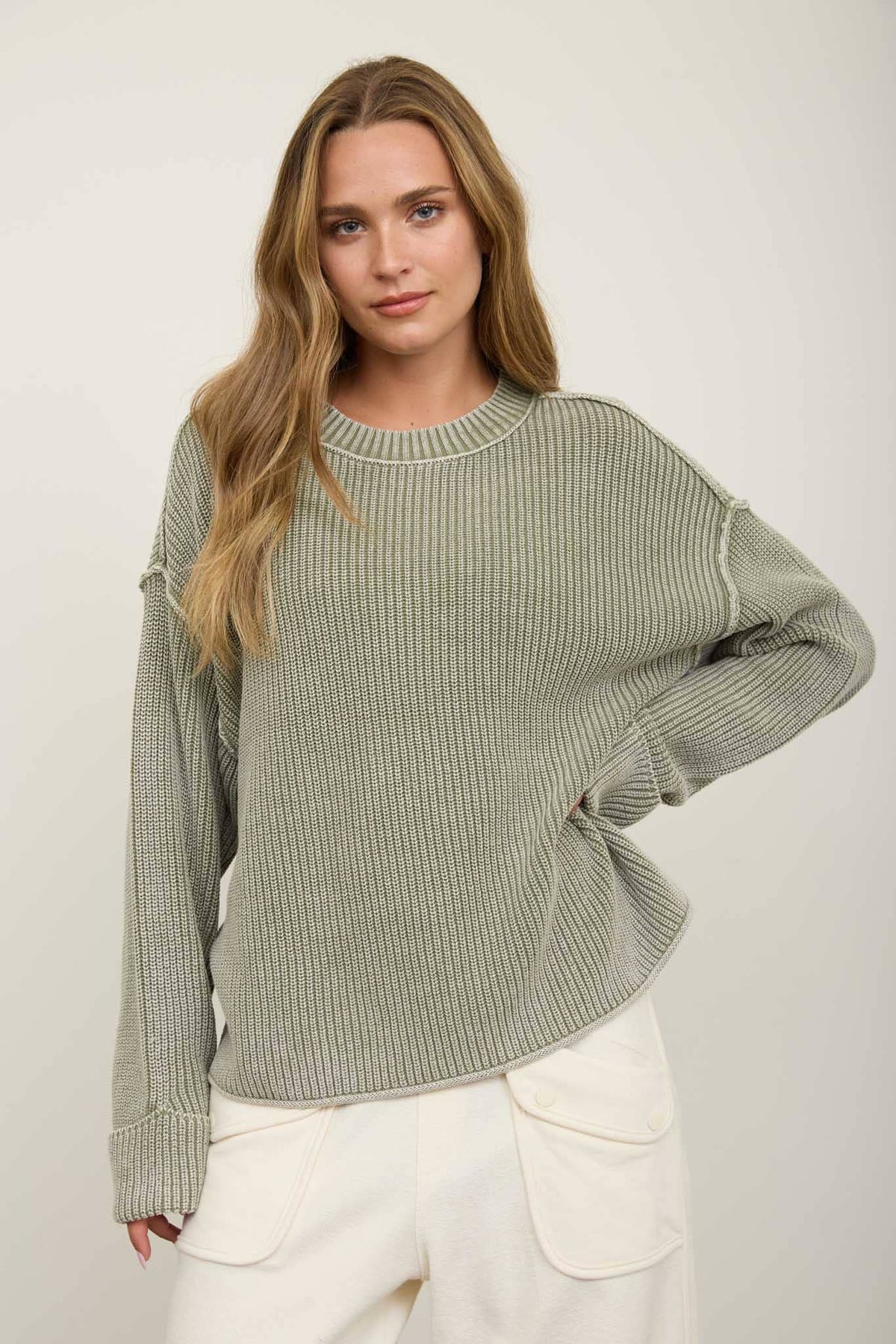 COTTON CUFF SWEATER