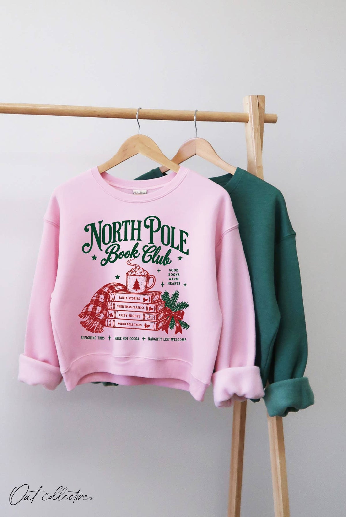 NORTH POLE BOOK CLUB  Mid Cropped Graphic Sweatshirt