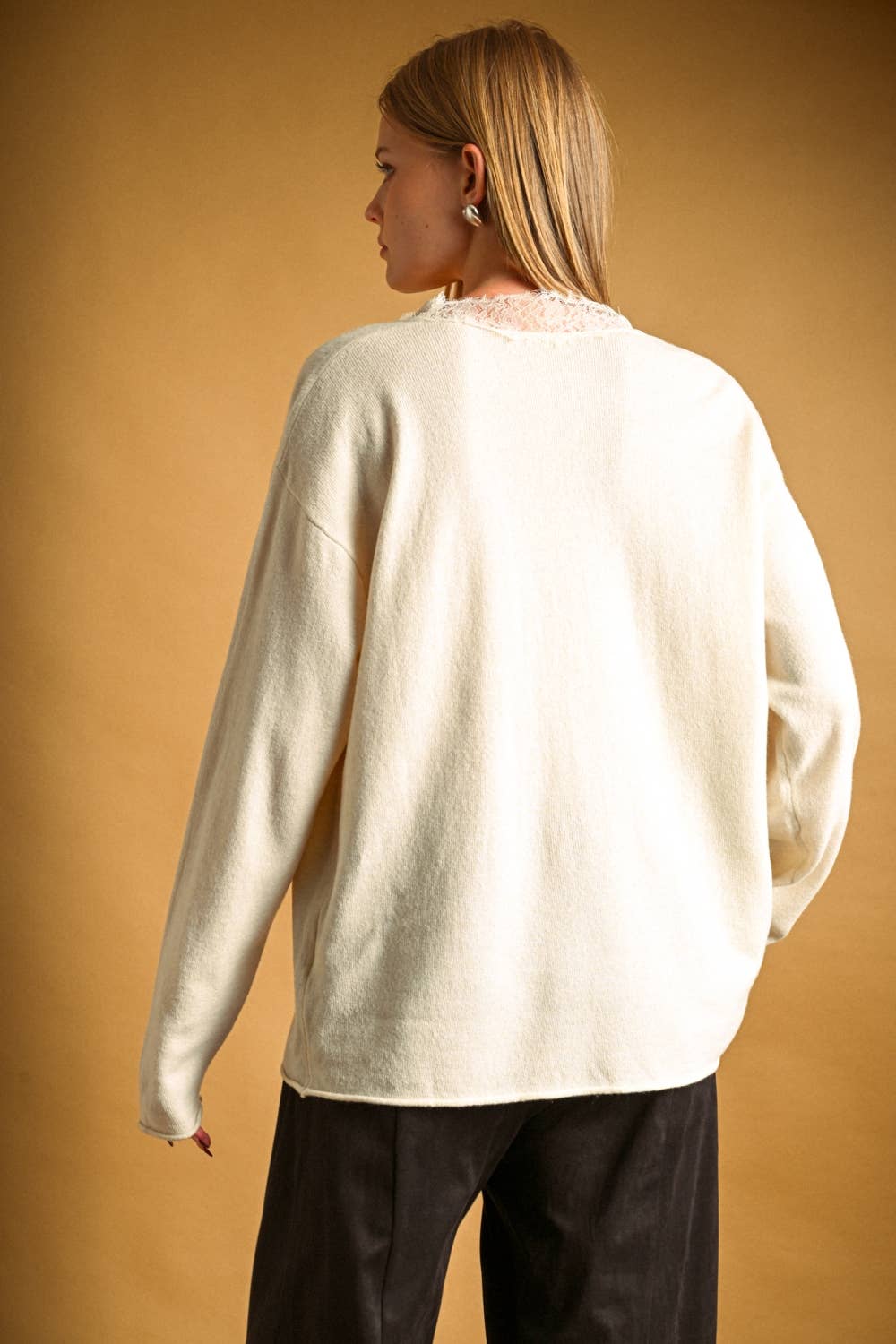 Peekaboo Lace V Neck Sweater
